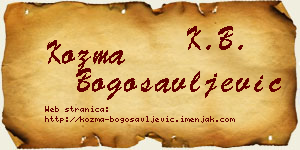 Kozma Bogosavljević vizit kartica